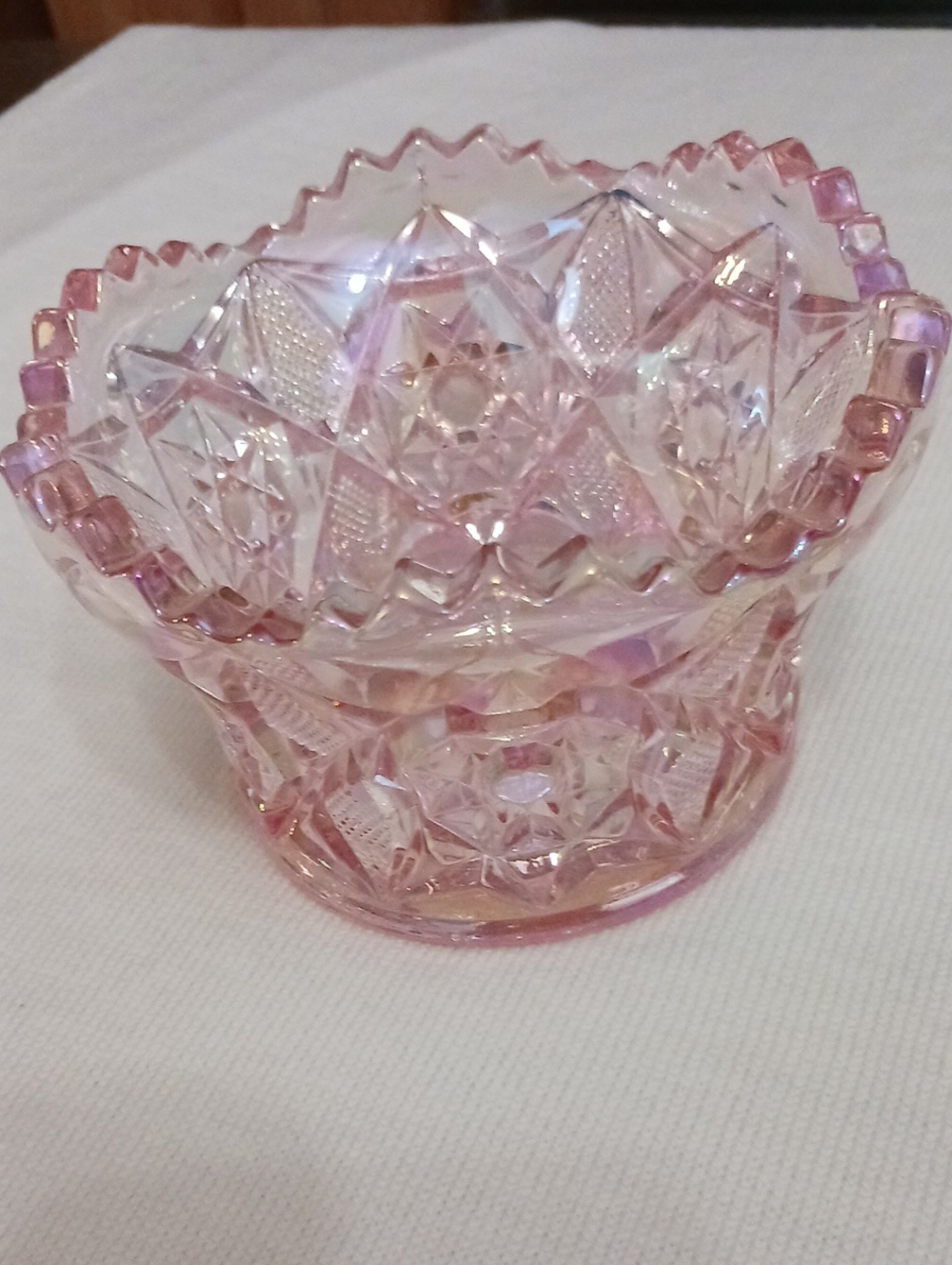 Pink Pressed Glass Candy Dish - Vintage-Style
